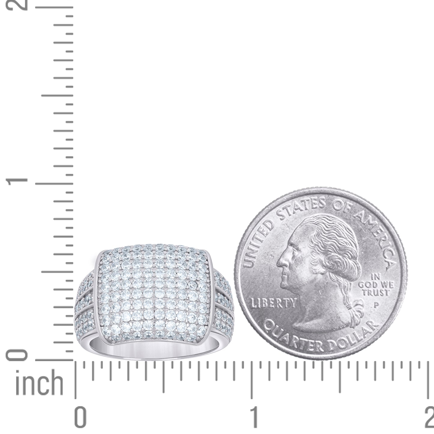 925 Sterling Silver Cz Ring S9