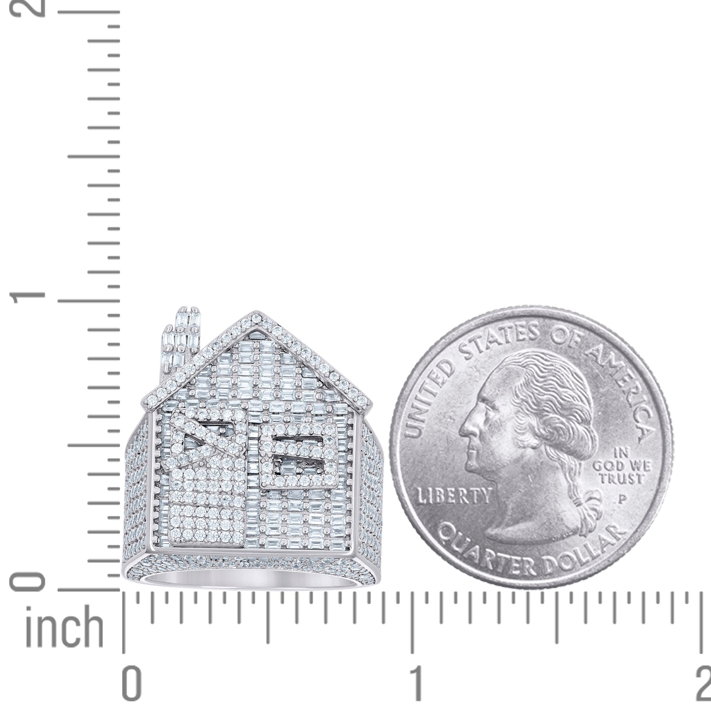 925 Sterling Silver Cz Ring S10