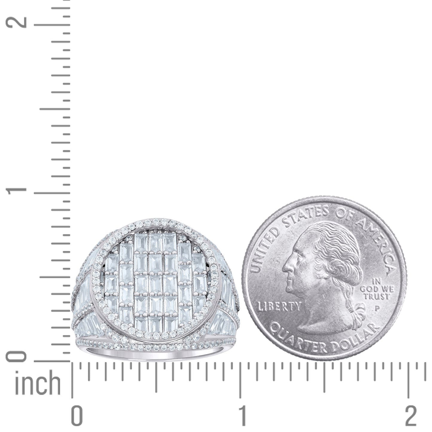 925 Sterling Silver Cz Ring S10