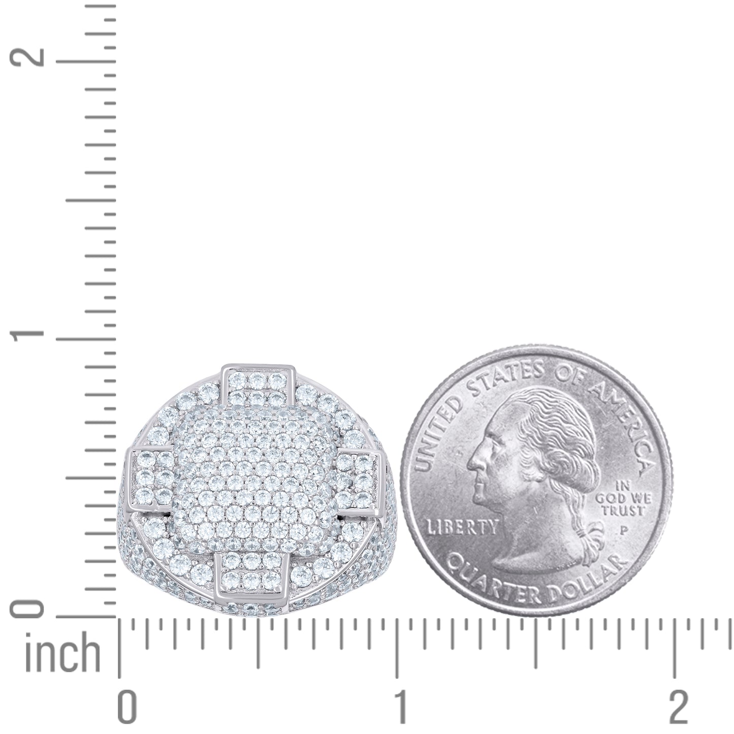 925 Sterling Silver Cz Ring S10