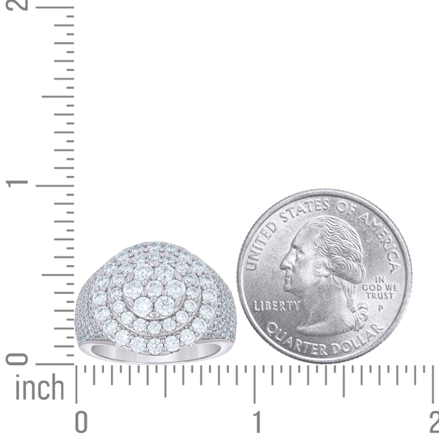 925 Sterling Silver Cz Ring S10