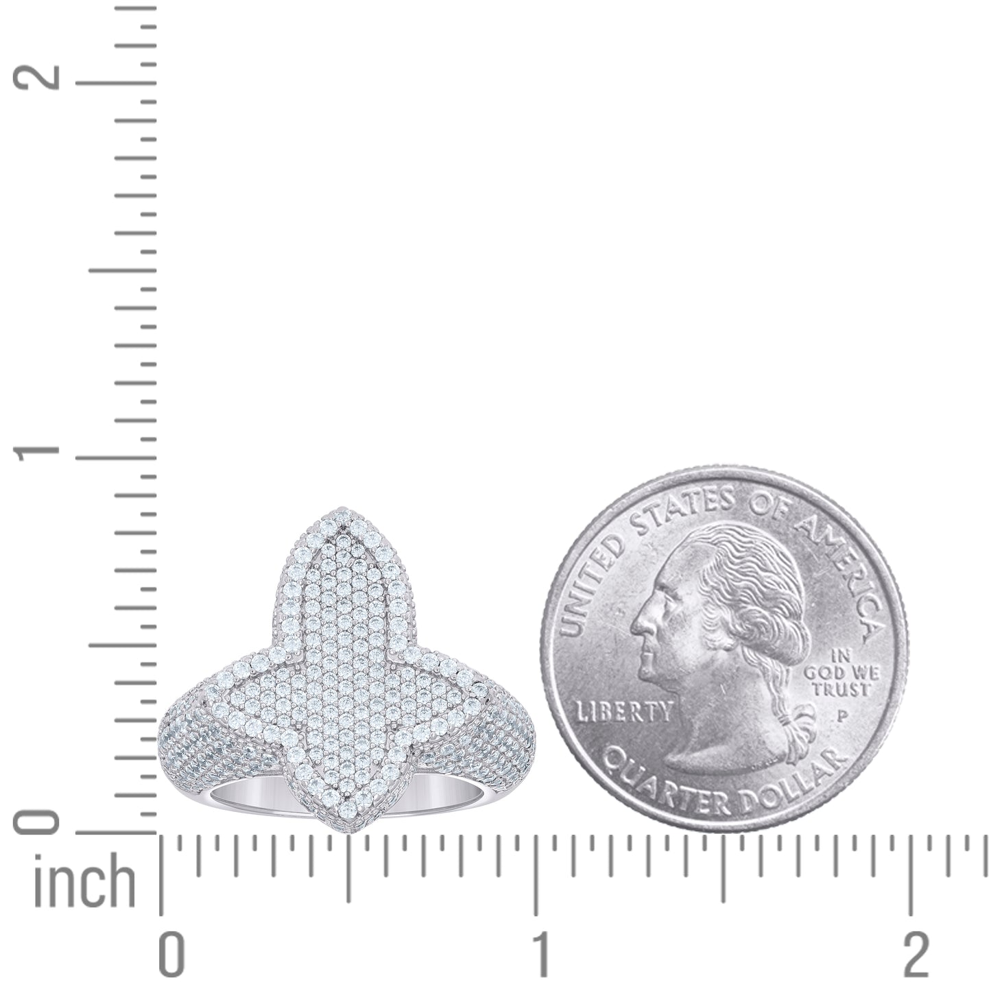 925 Sterling Silver Cz Ring S10