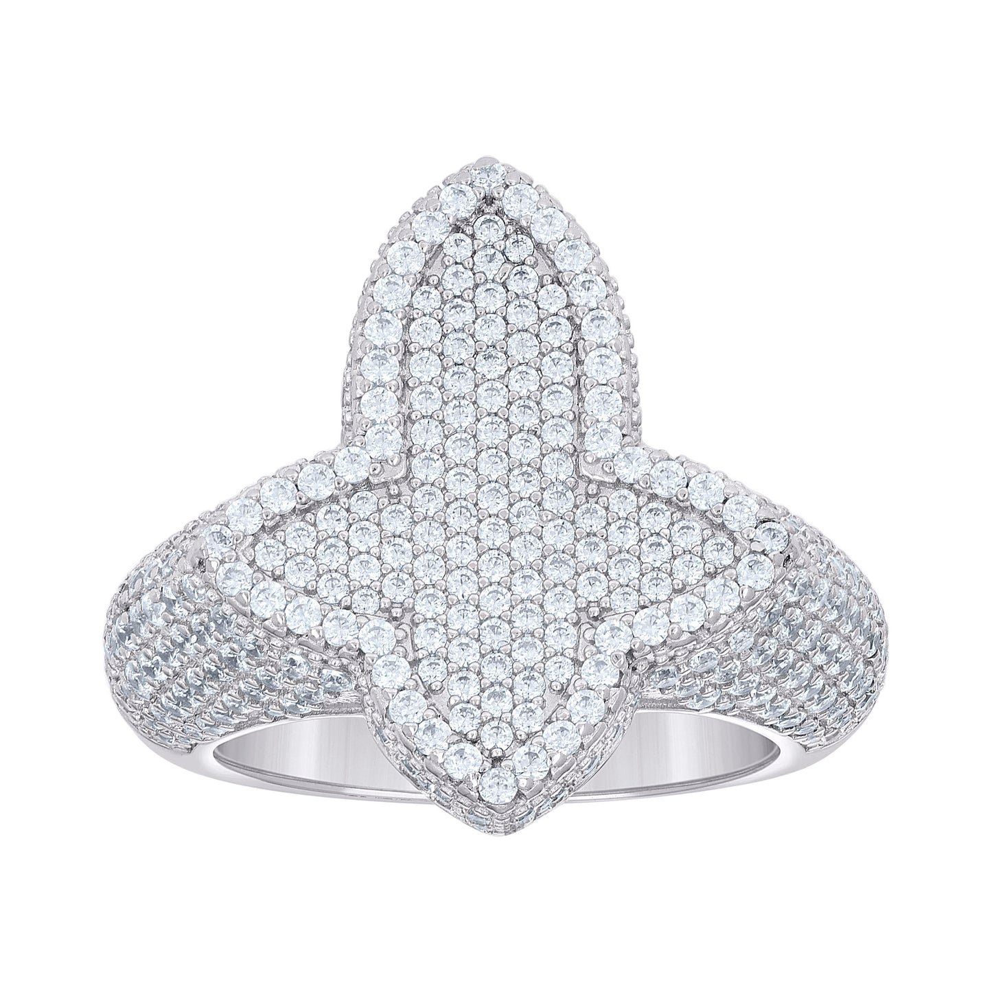 925 Sterling Silver Cz Ring S10