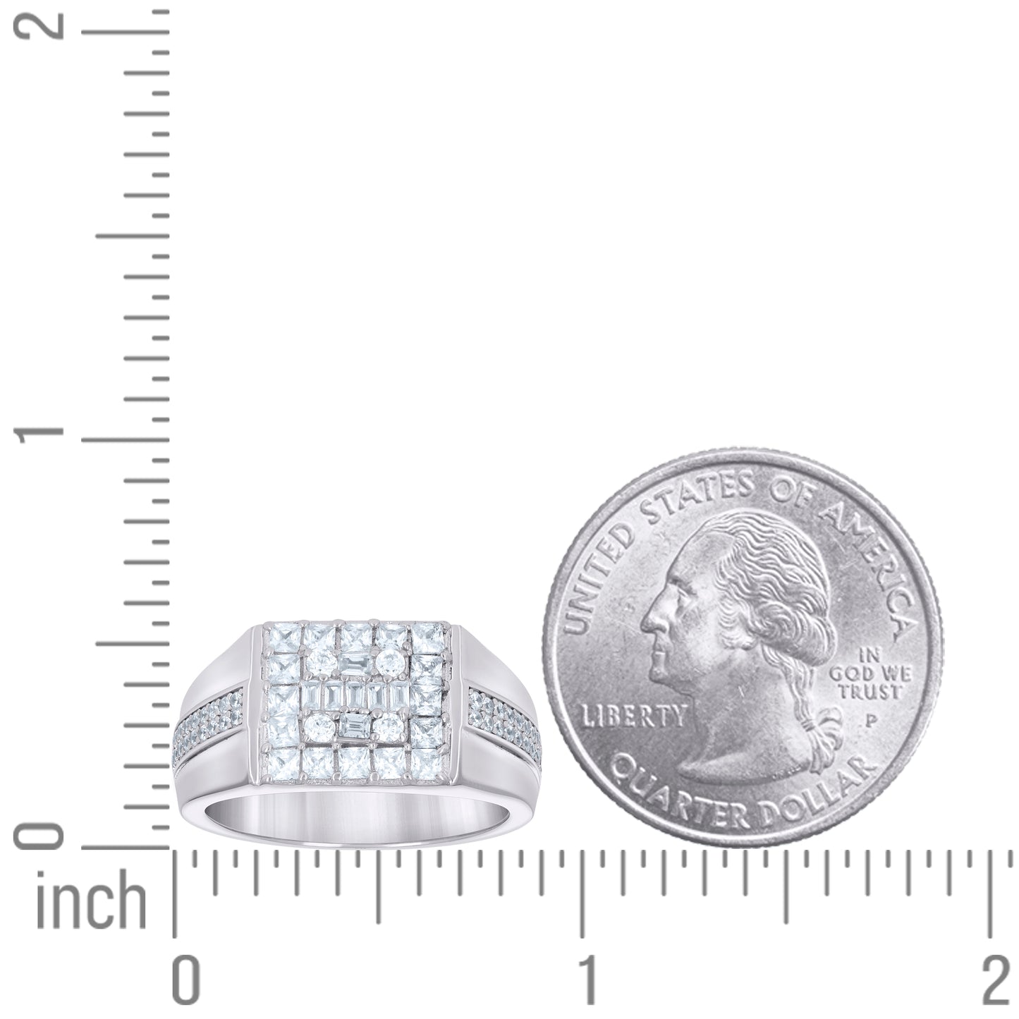 925 Sterling Silver Cz Ring S9