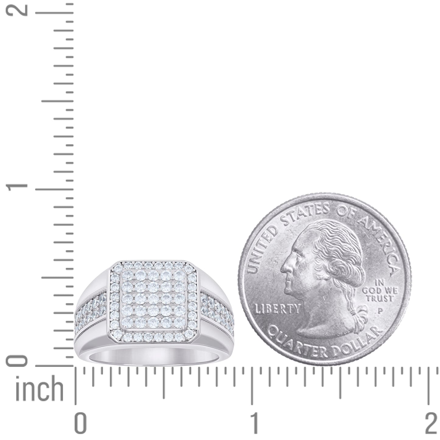 925 Sterling Silver Cz Ring S9