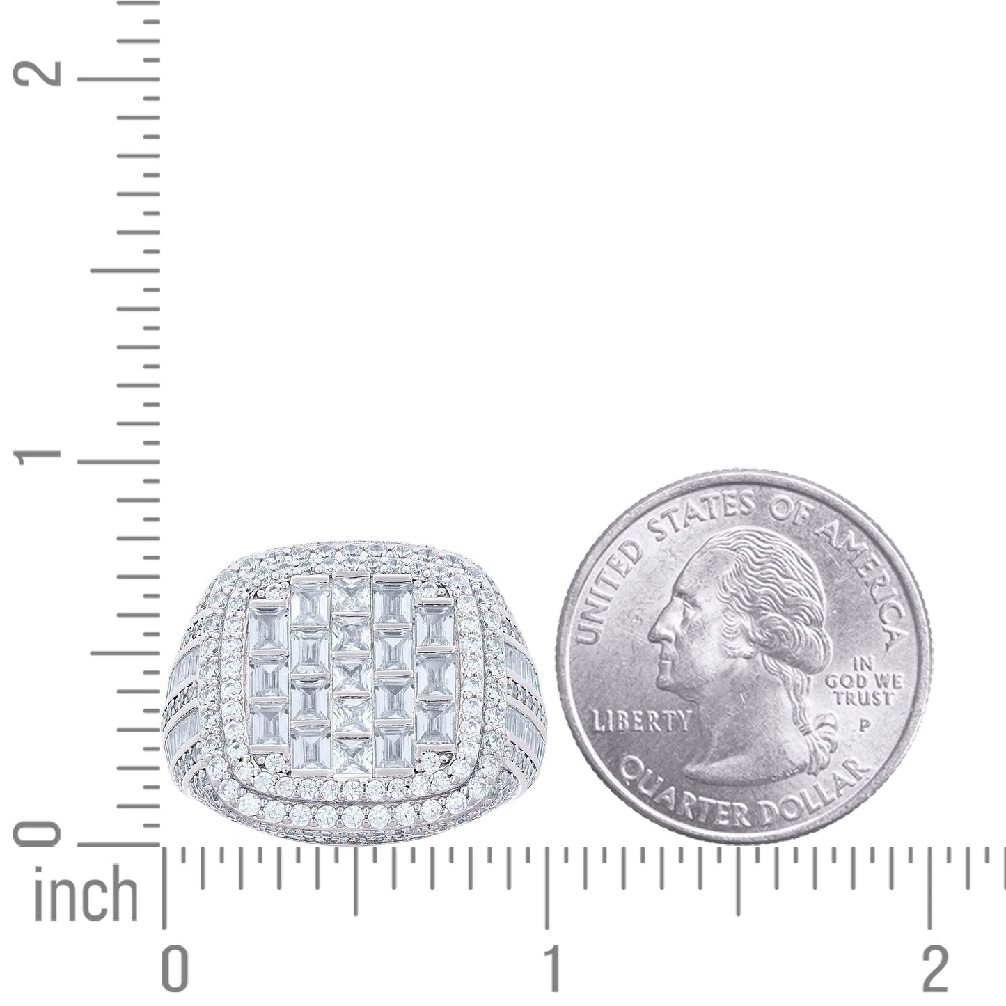 925 Sterling Silver Cz Ring S10