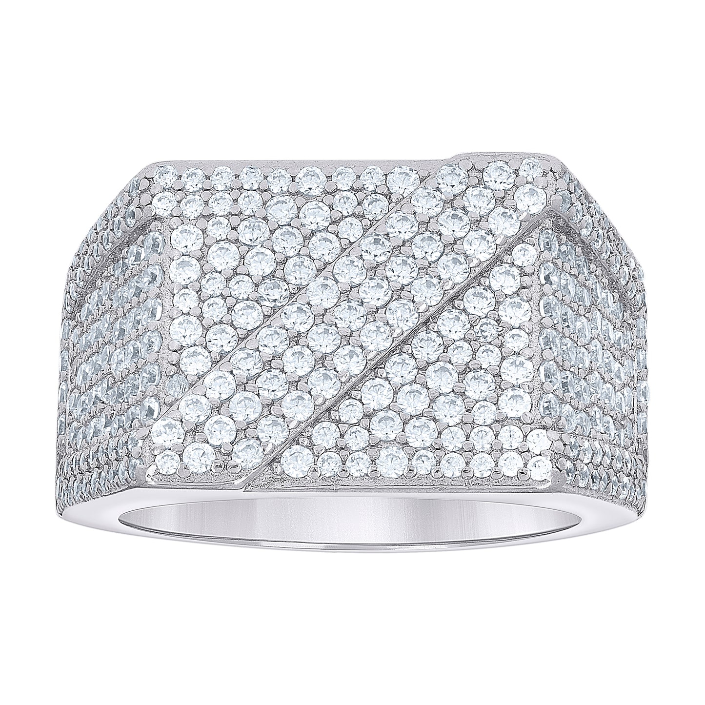 925 Sterling Silver Cz Ring S10