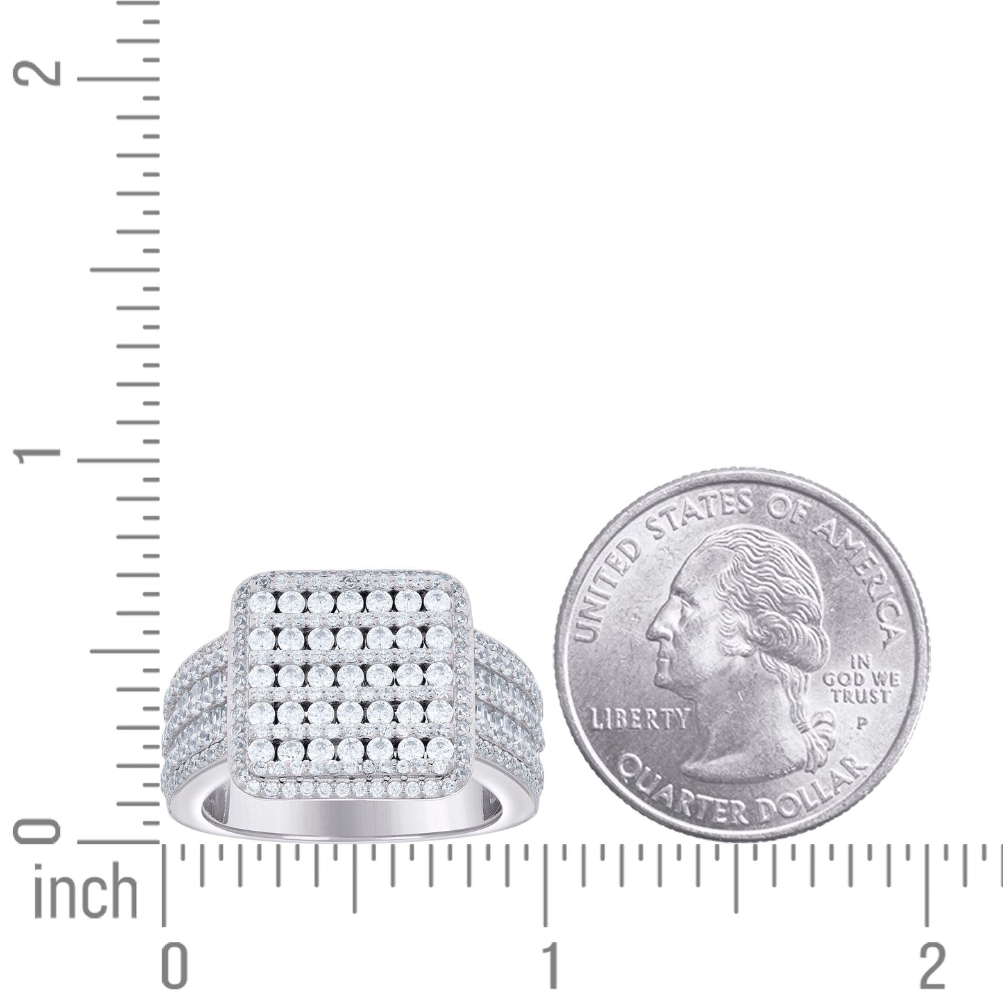 925 Sterling Silver Cz Ring S10