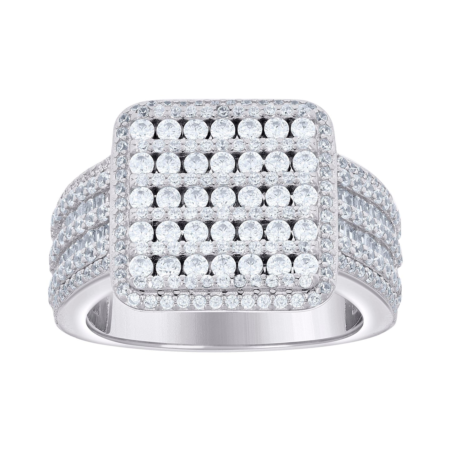 925 Sterling Silver Cz Ring S10