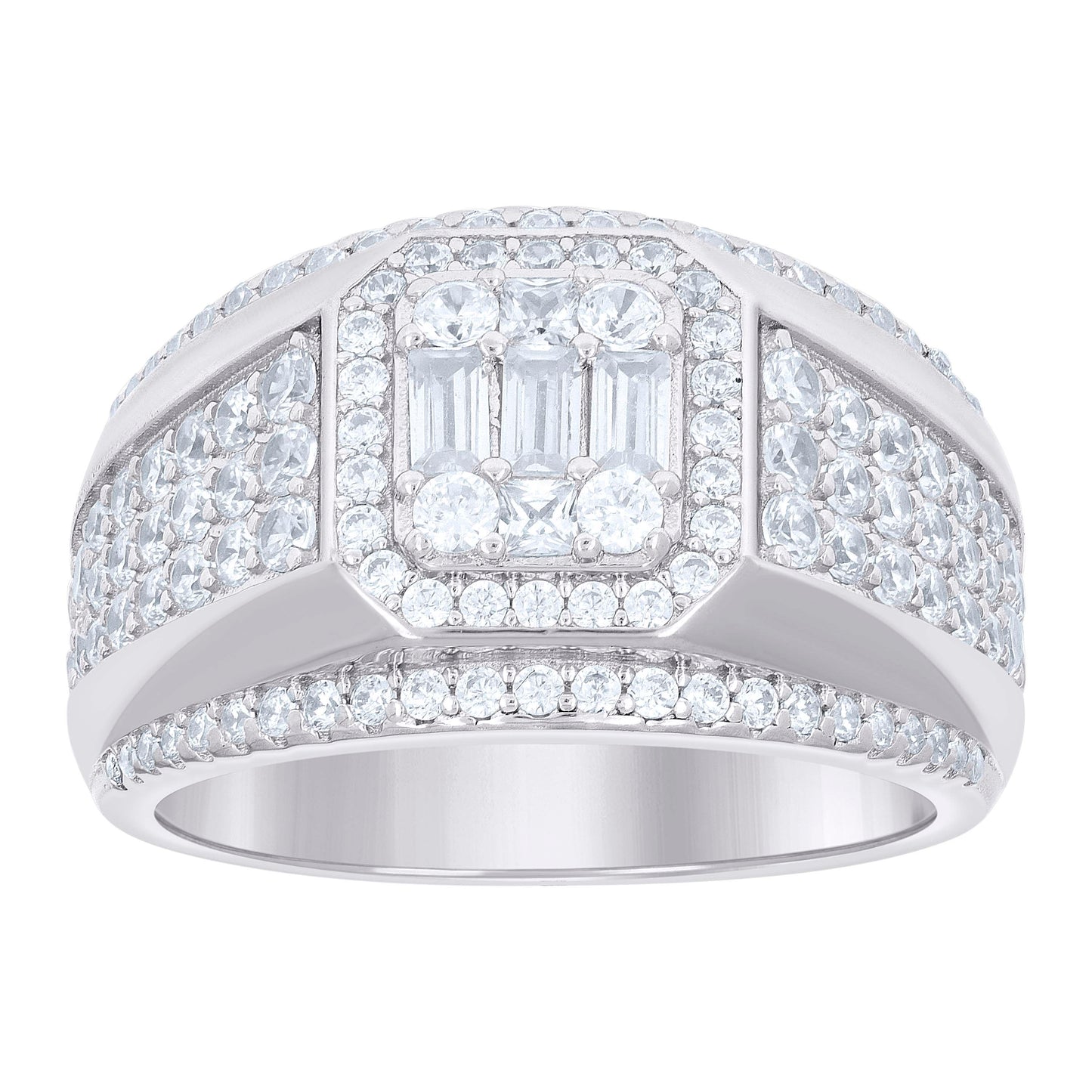 925 Sterling Silver Cz Ring S9