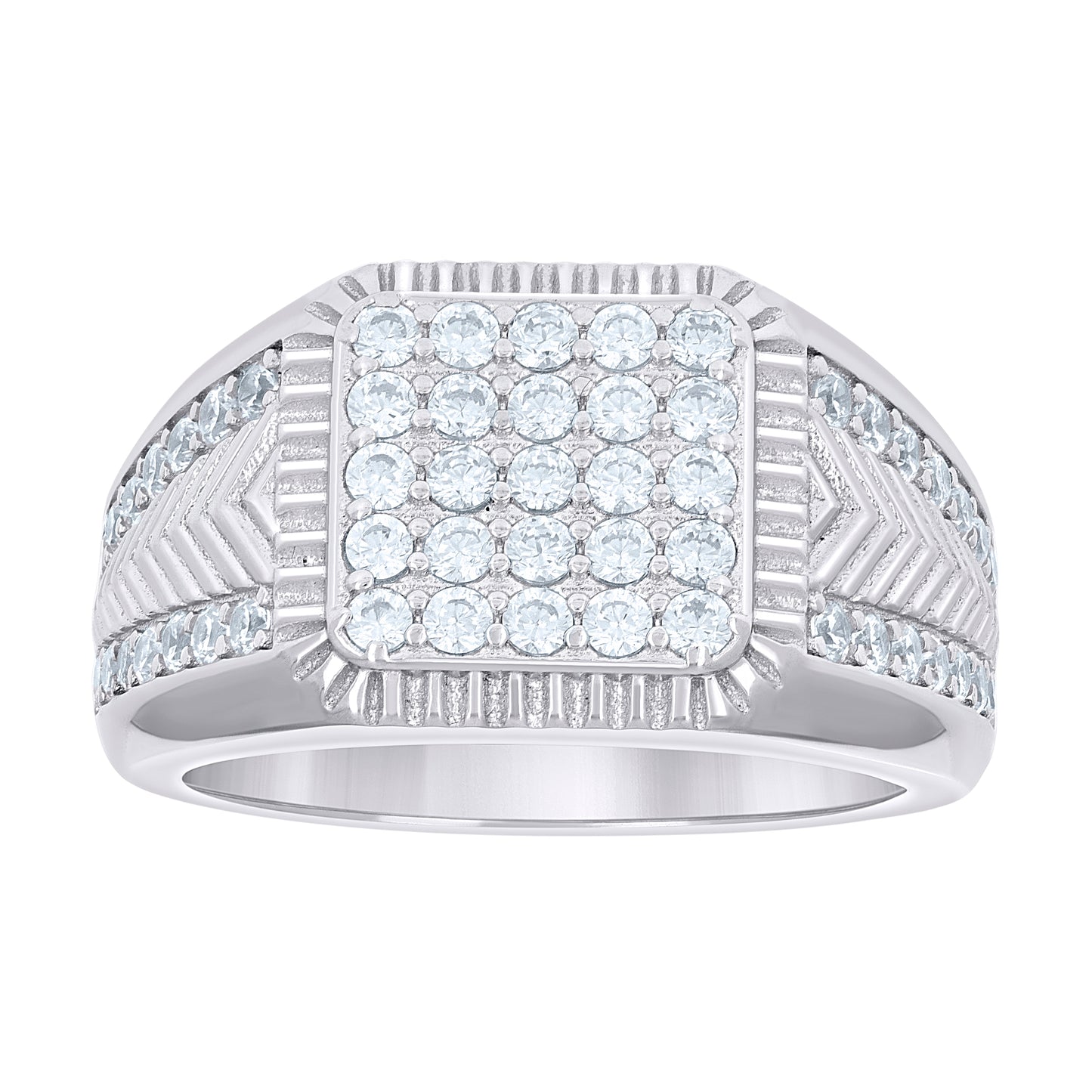 925 Sterling Silver Cz Ring S10