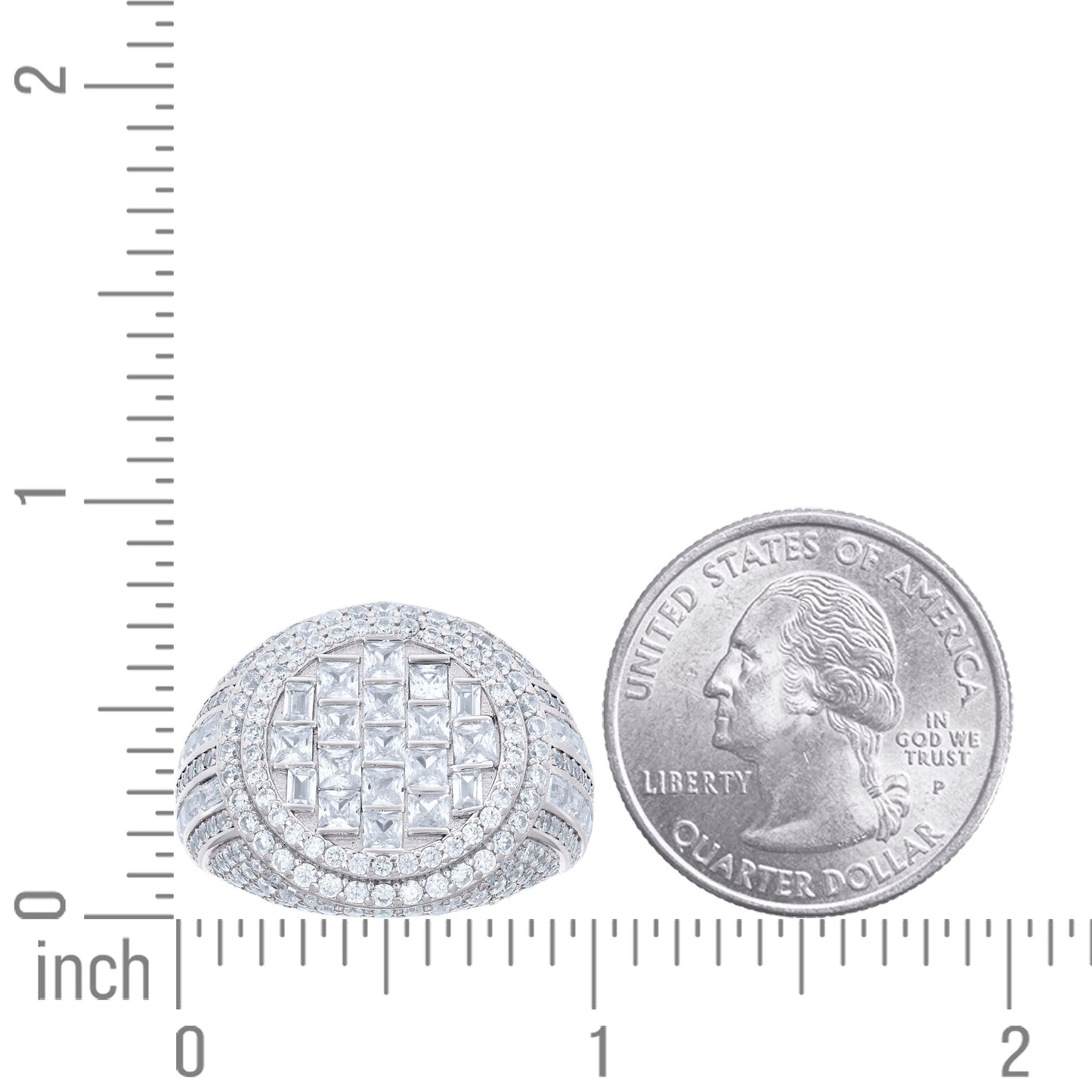 925 Sterling Silver Cz Ring S10