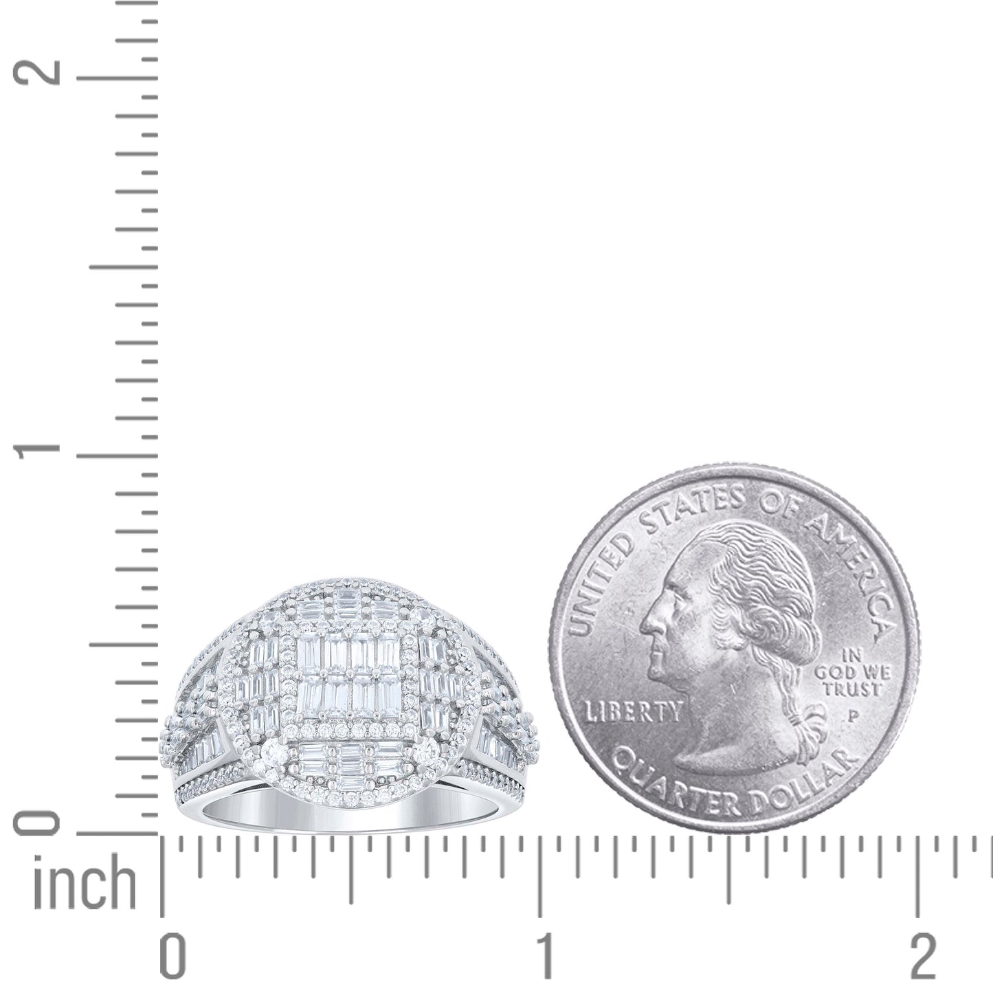 925 Sterling Silver Cz Ring S10