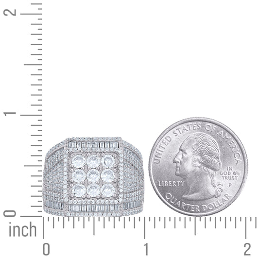 925 Sterling Silver Cz Ring S10