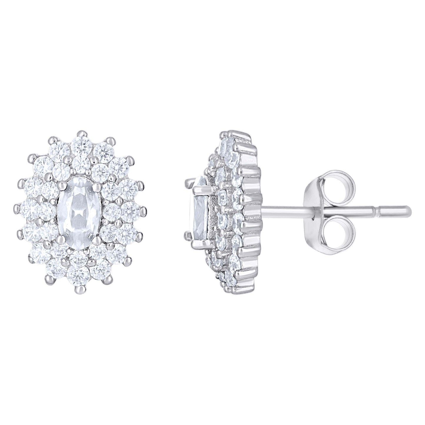 925 Sterling Silver Cz Earring
