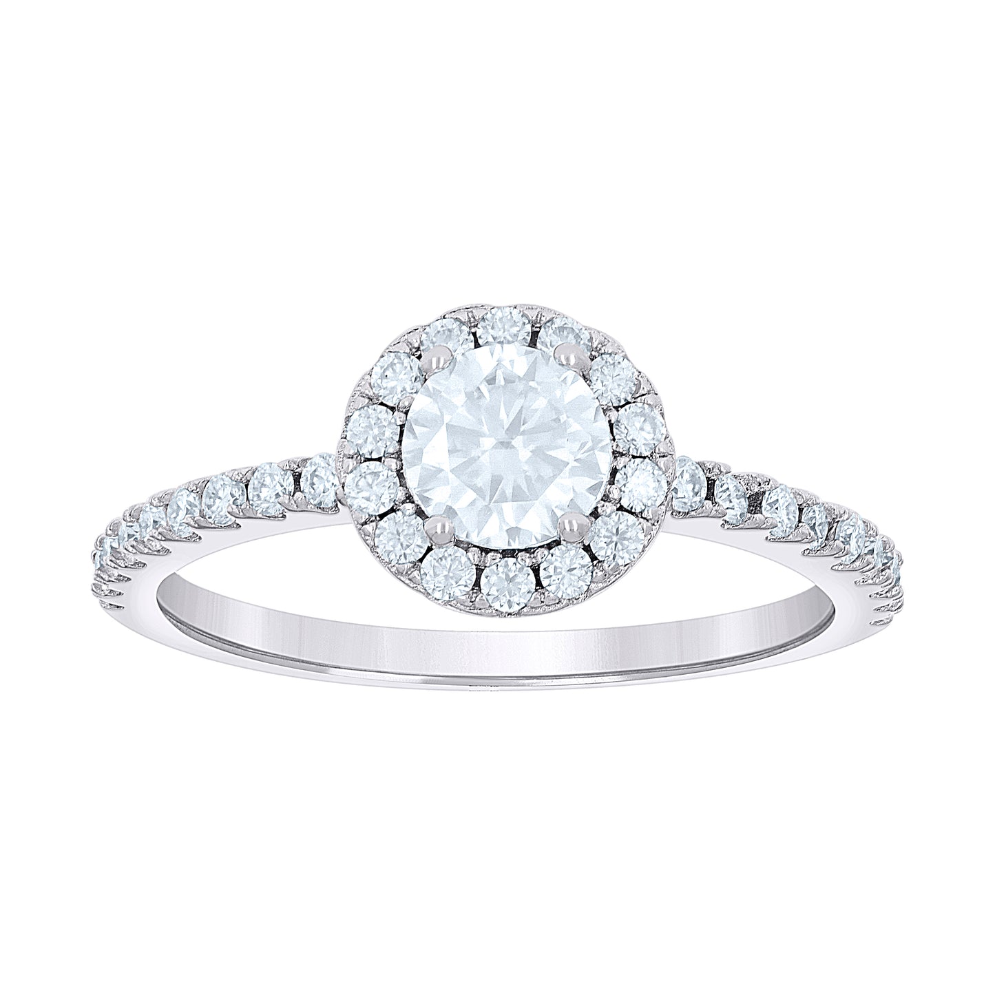 925 Sterling Silver 0.88Ctw Moissanite Ring S6