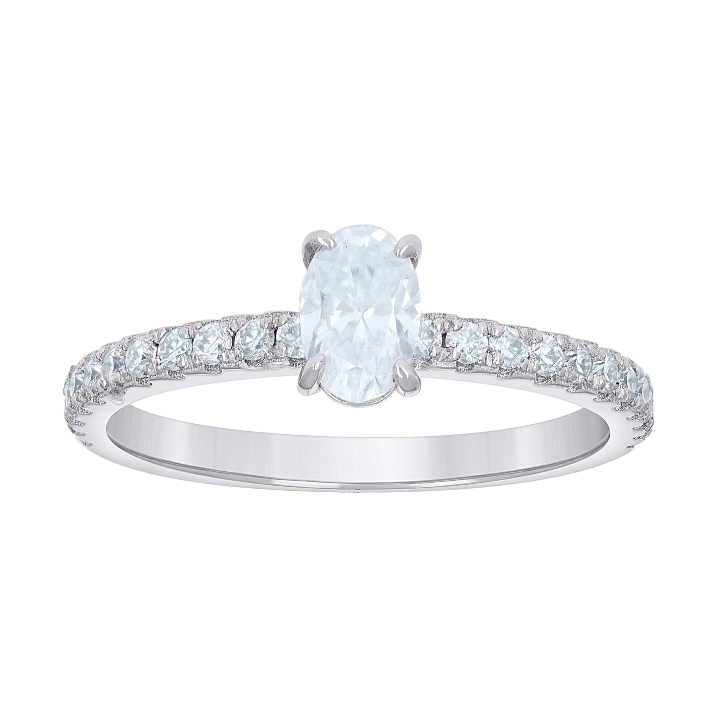 925 Sterling Silver 0.77Ctw Moissanite Ring S6