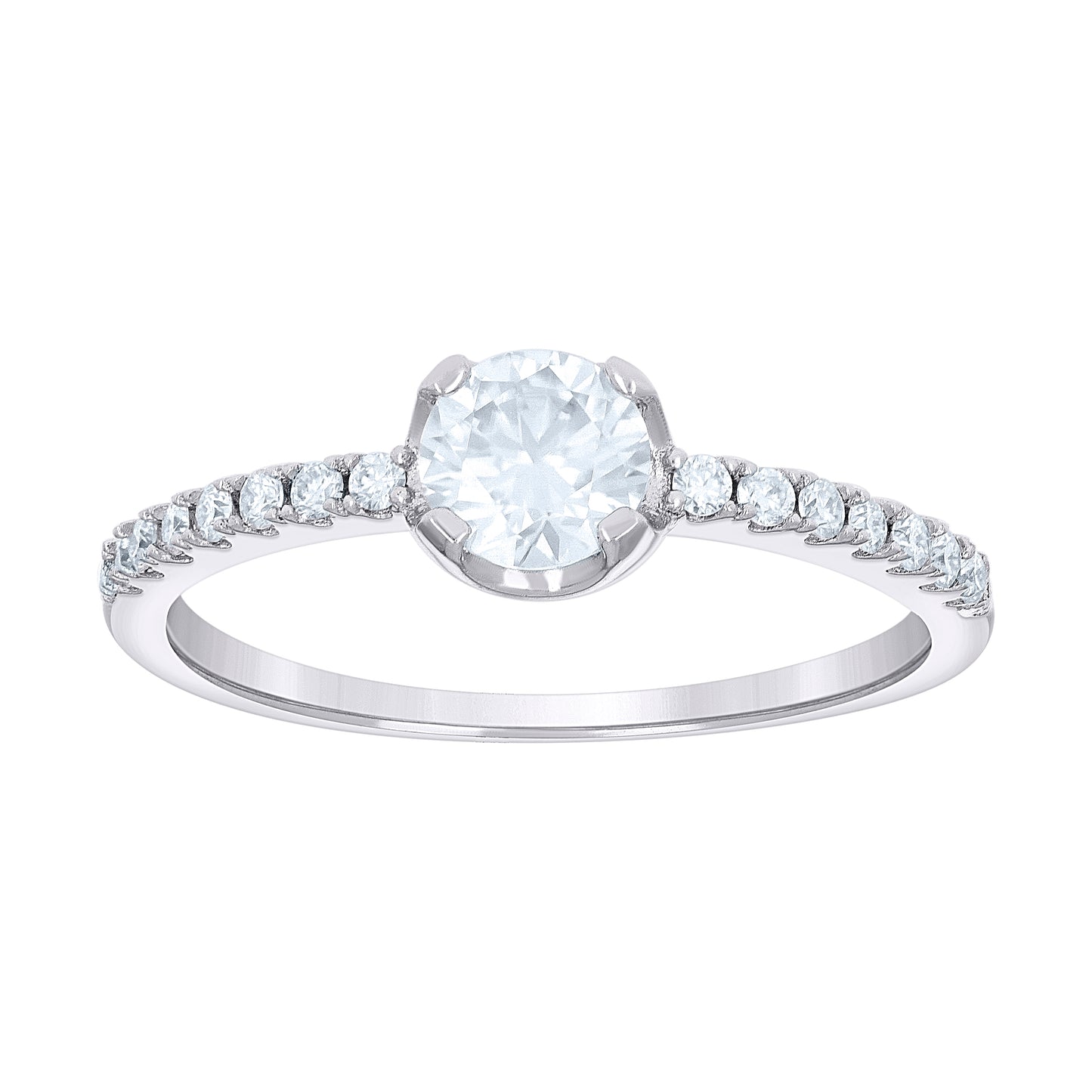 925 Sterling Silver 0.67Ctw Moissanite Ring S6