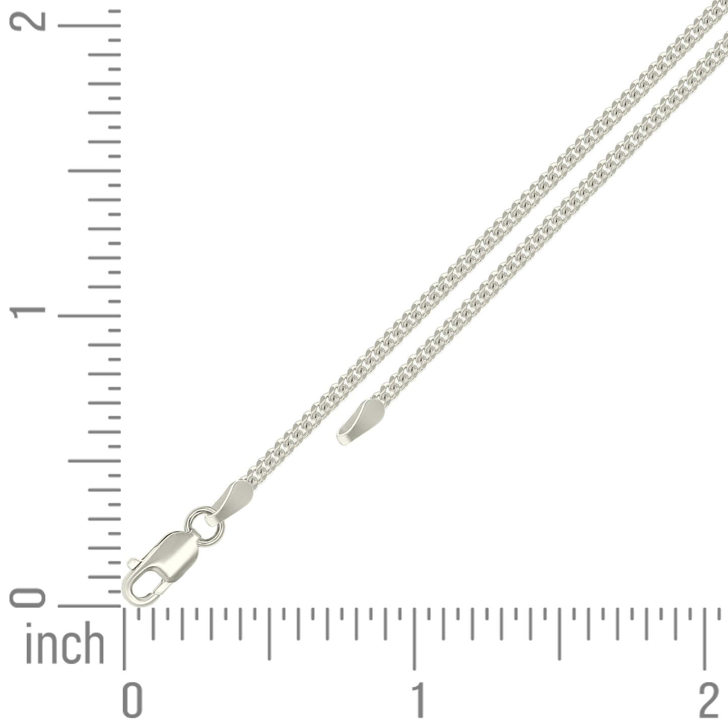 925 Silver Solid Miami Cuban Chain 2mm