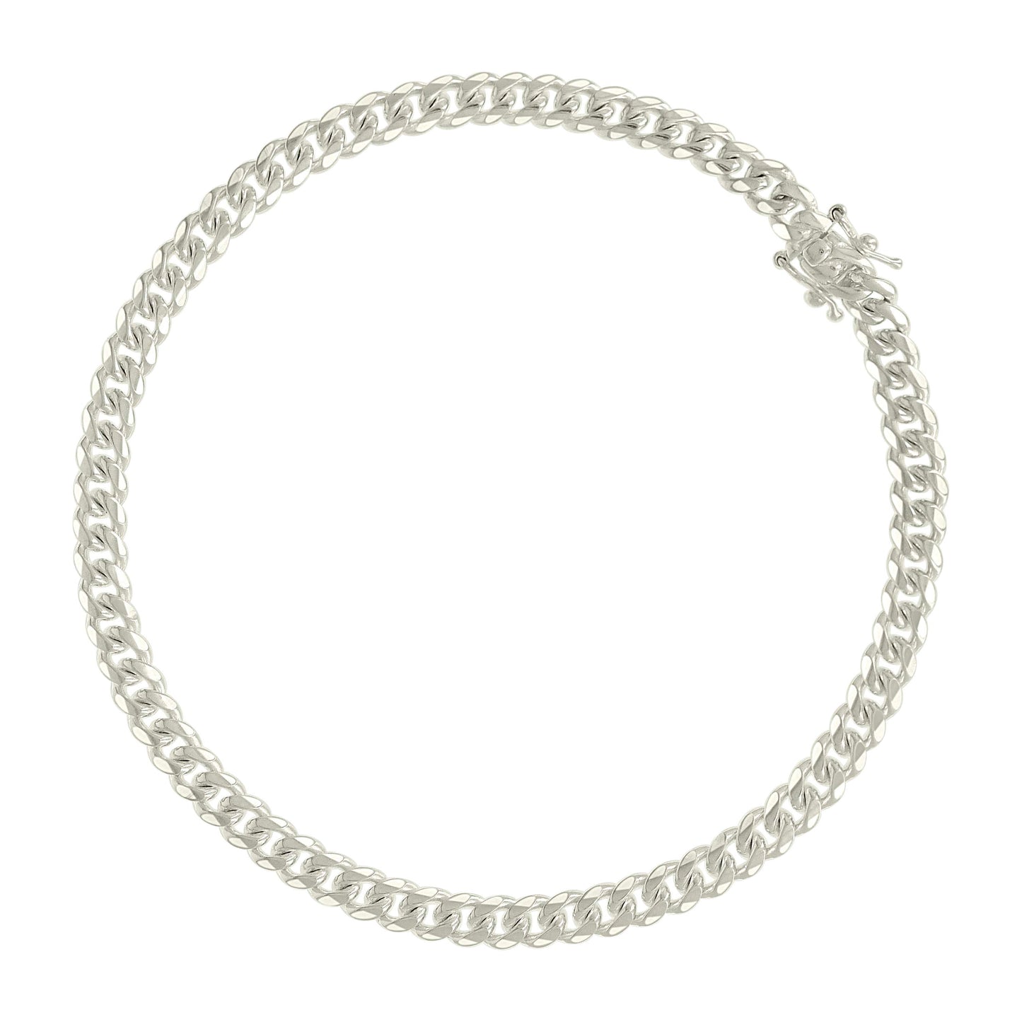 925 Silver Solid Miami Cuban Chain 4mm