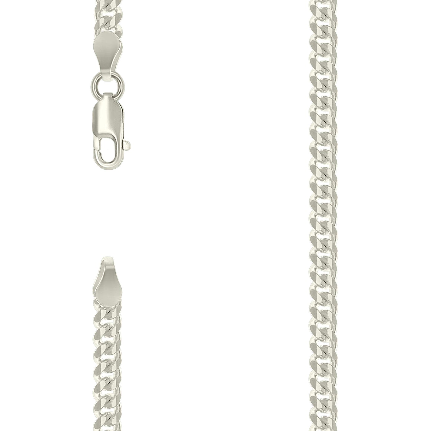 925 Silver Solid Miami Cuban Chain 4mm