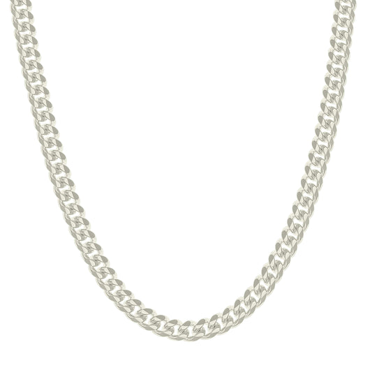 925 Silver Solid Miami Cuban Chain 7mm