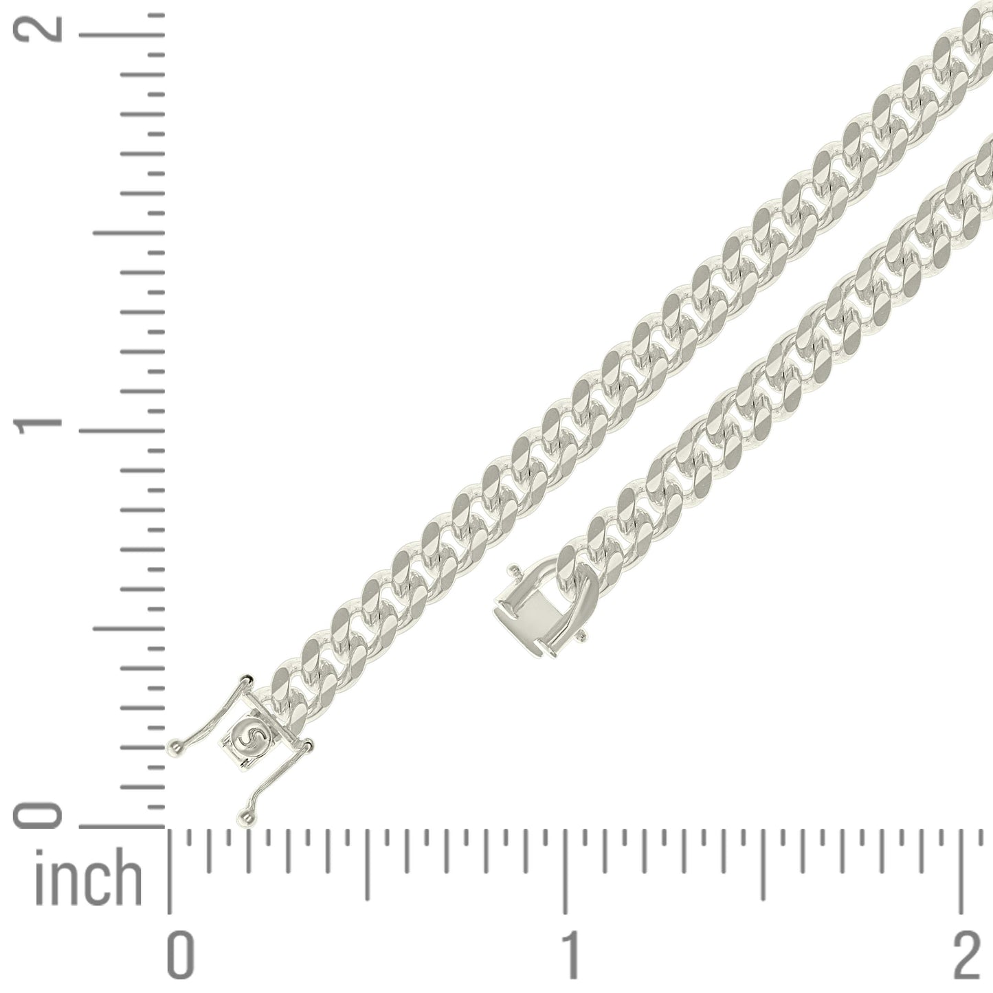 925 Silver Solid Miami Cuban Chain 7mm