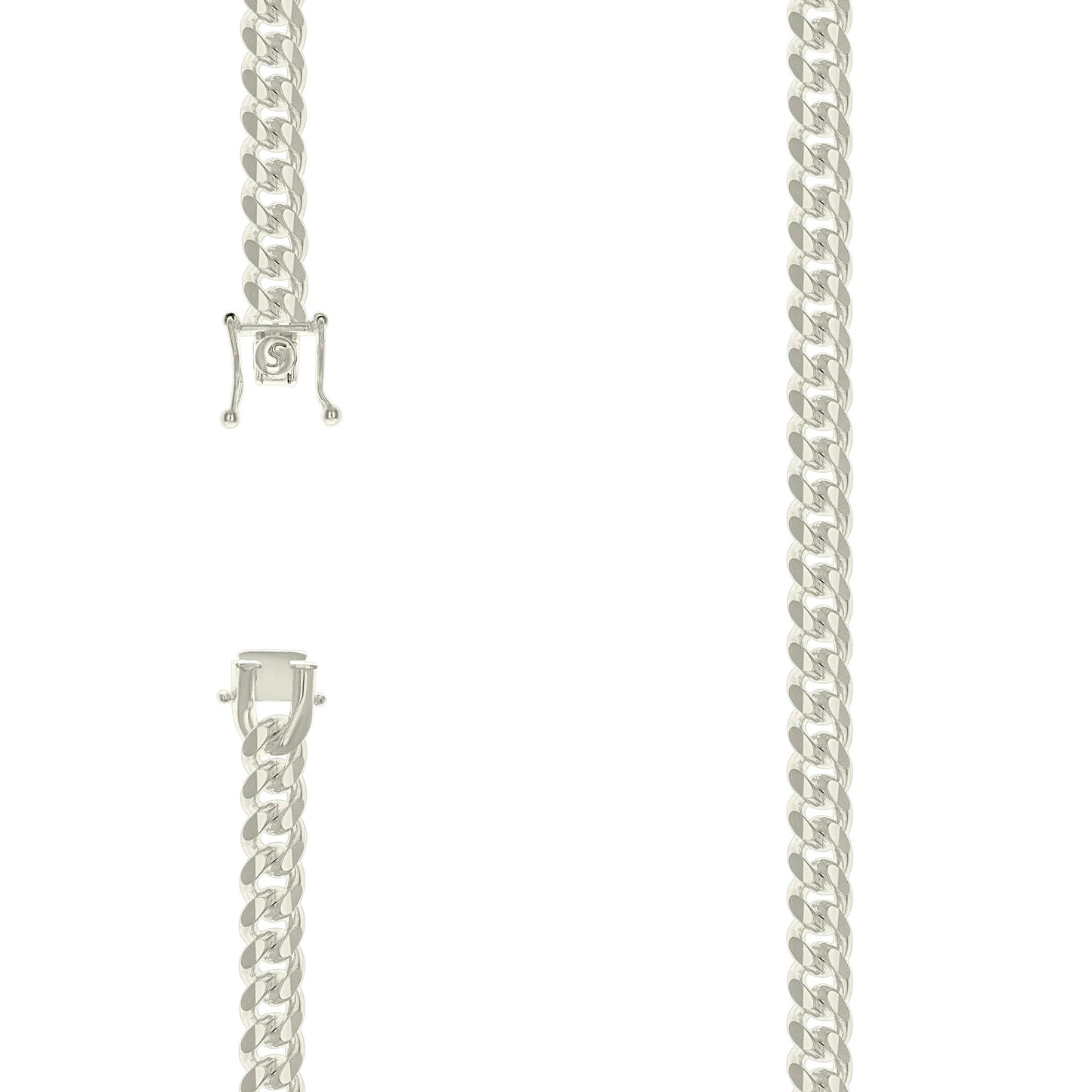925 Silver Solid Miami Cuban Chain 7mm
