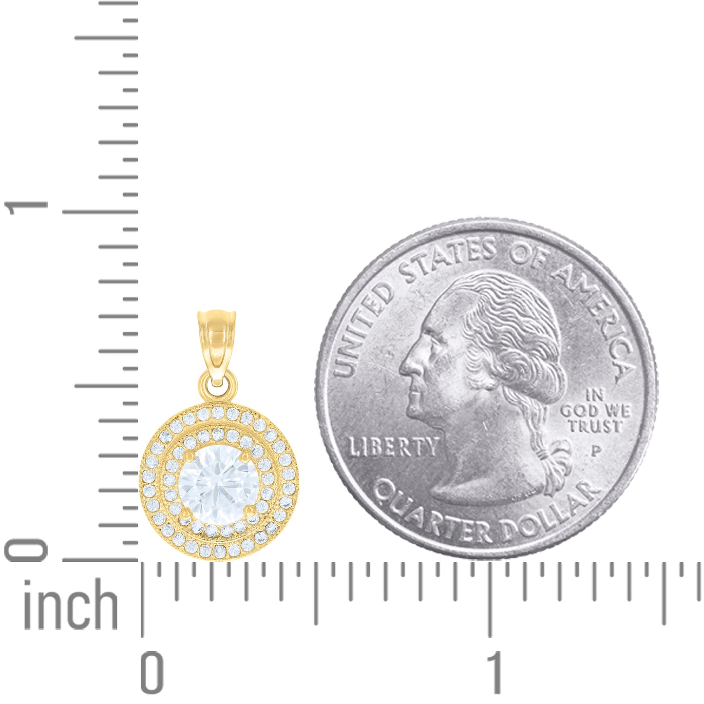 14Kt Gold Cz Pendant