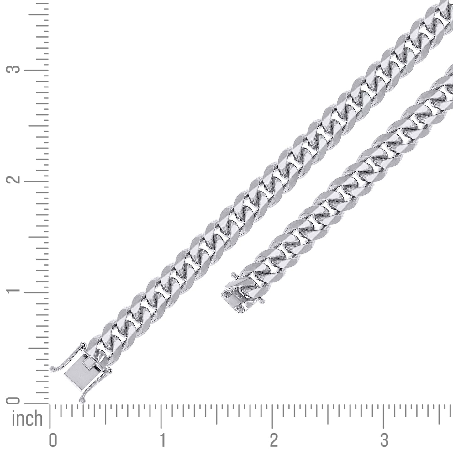 925 Silver Solid Miami Cuban Chain 9.8mm