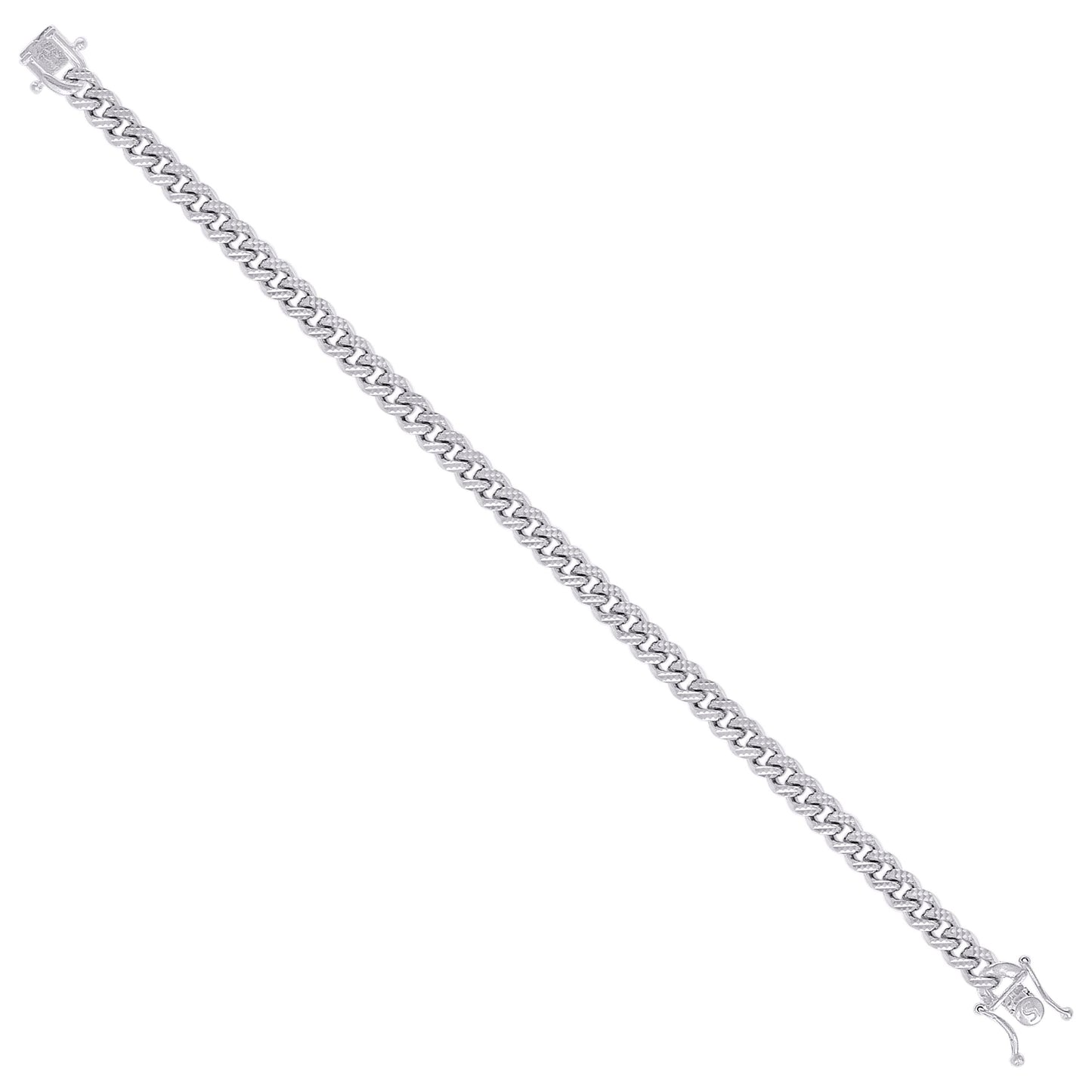 925 Silver Solid Miami Cuban Pyramid Chain 6.3mm