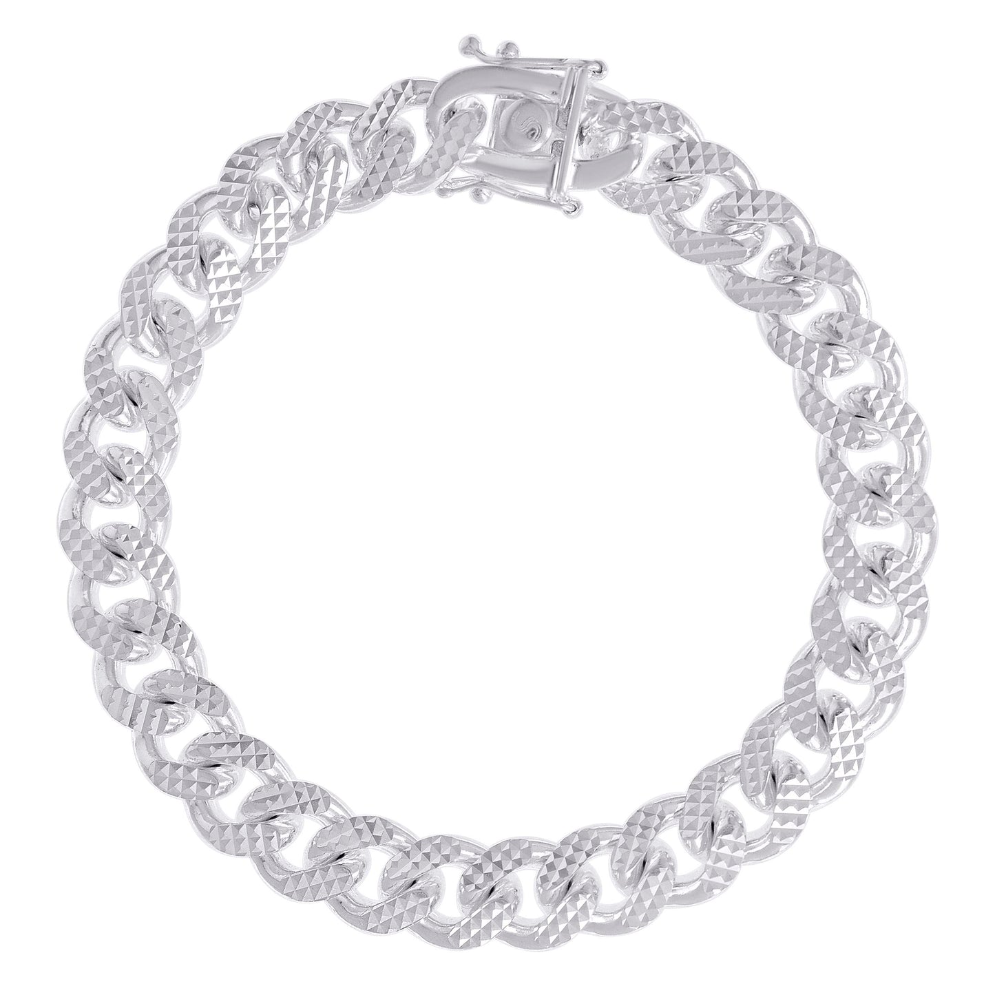 925 Silver Solid Miami Cuban Pyramid Chain 9.8mm