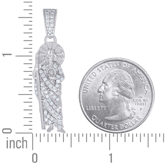 925 Sterling Silver Cz Pendant 25mm