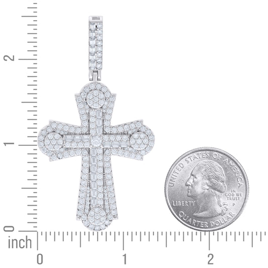925 Sterling Silver Cz Pendant 45mm