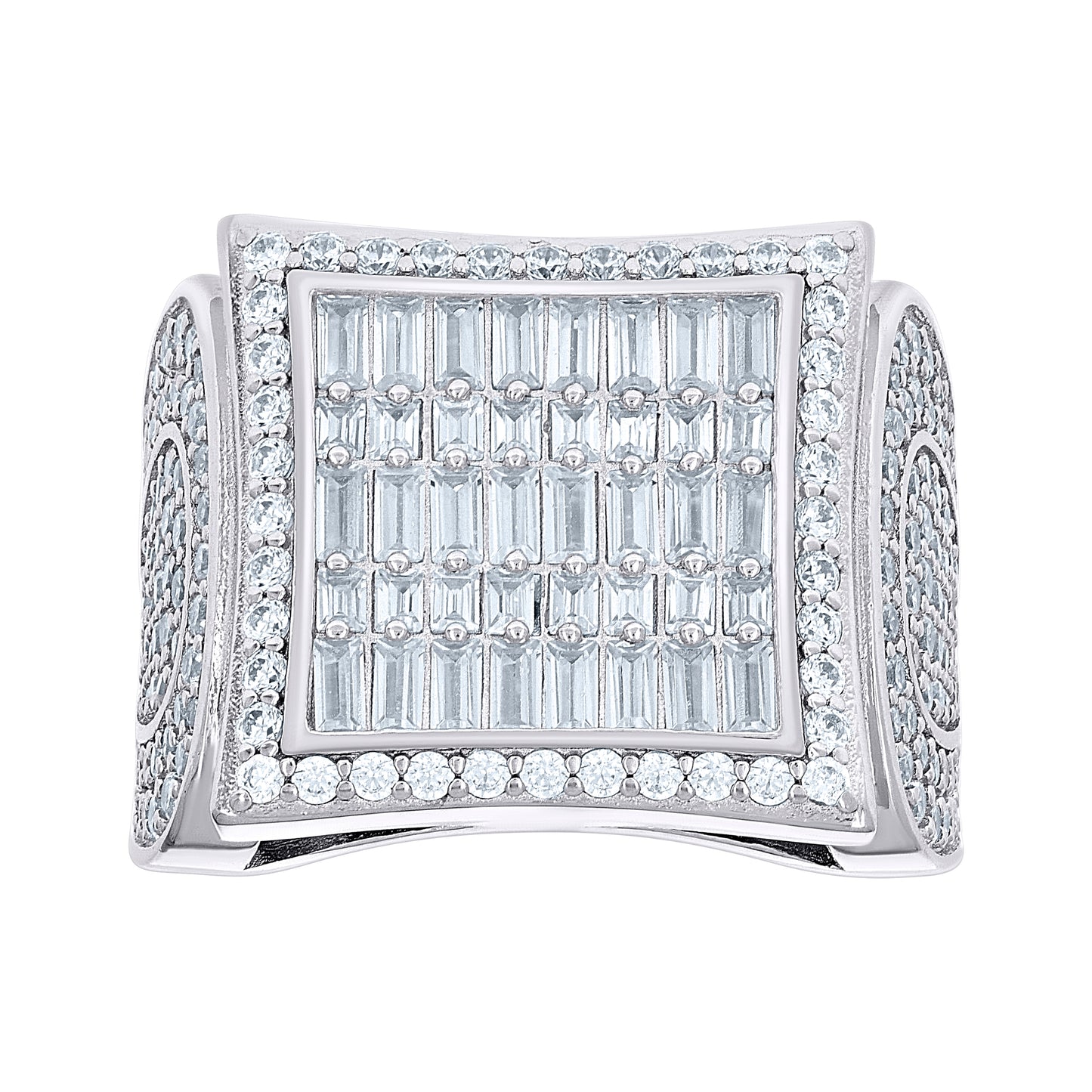 925 Sterling Silver R:2.99Ctw;B:2.14Ctw Moissanite