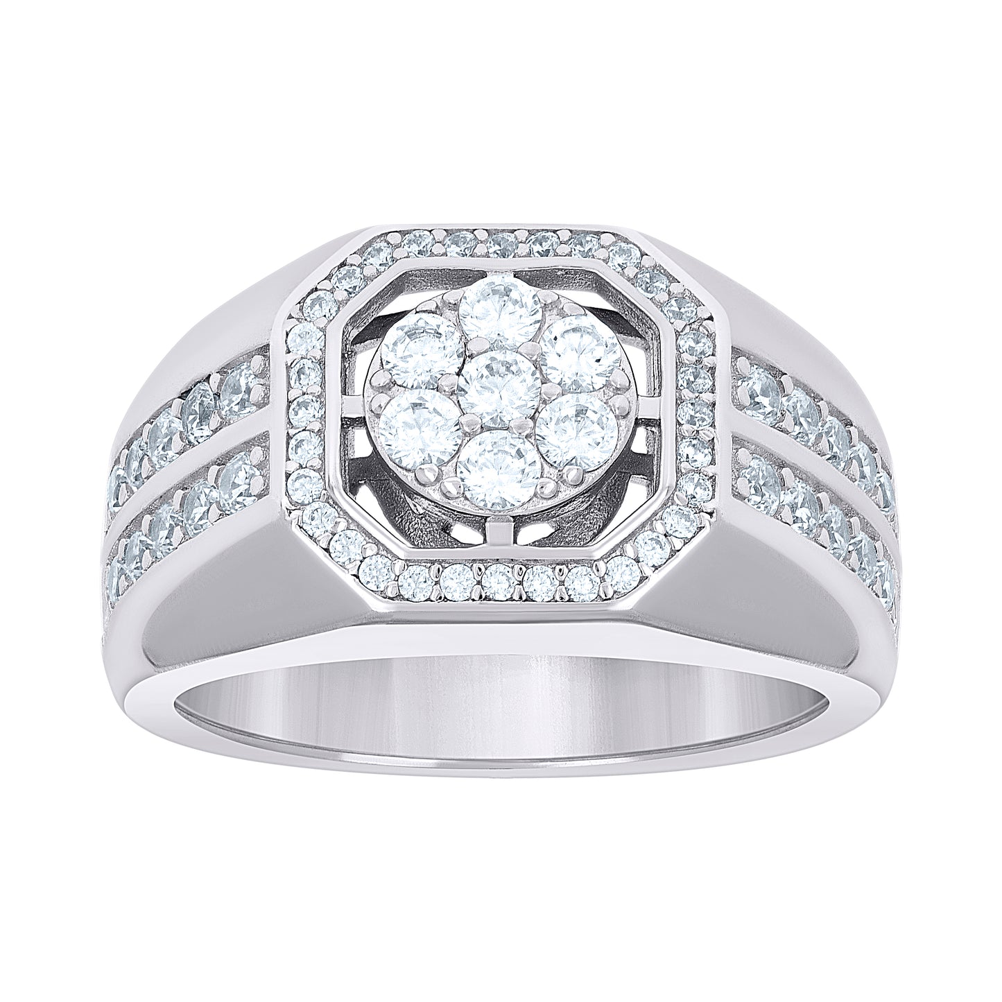 925 Sterling Silver 1.55Ctw Moissanite Ring S10