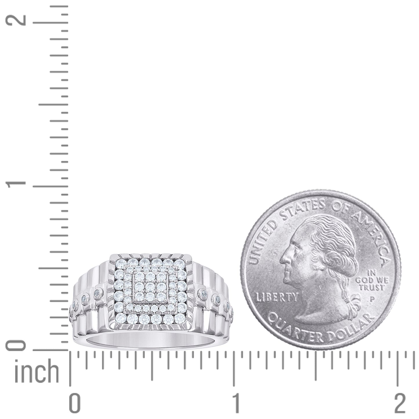 925 Sterling Silver 0.88Ctw Moissanite Ring S10