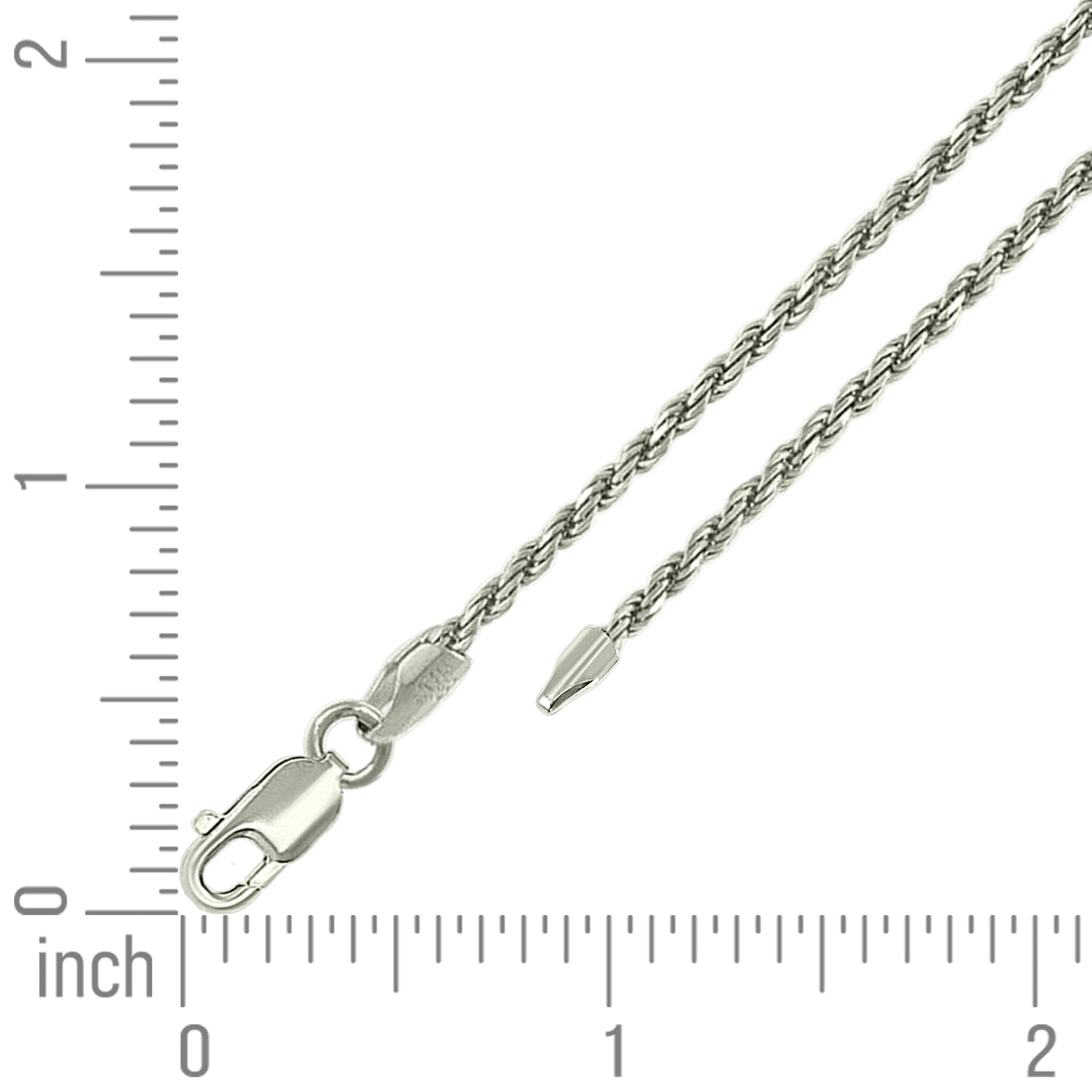 925 Silver Solid Rope Chain 2mm