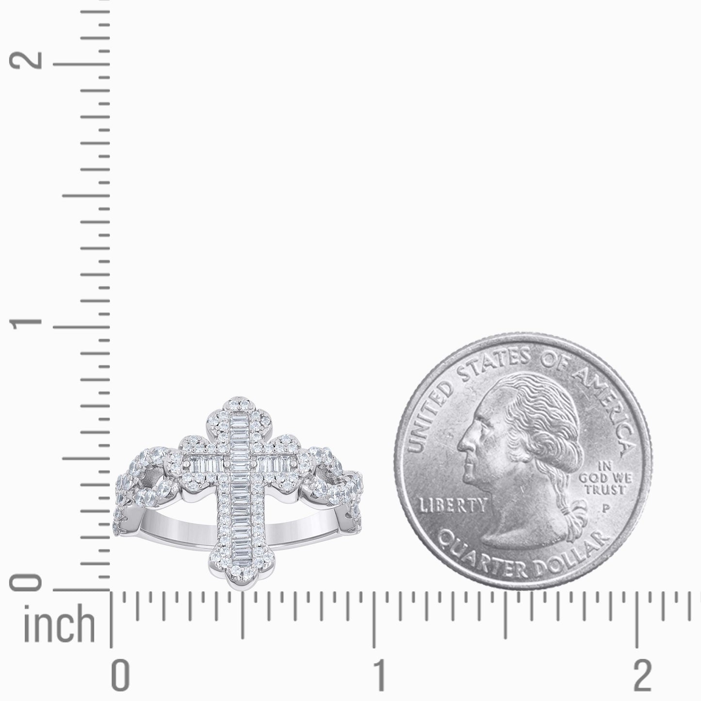 925 Sterling Silver Cz Ring S9