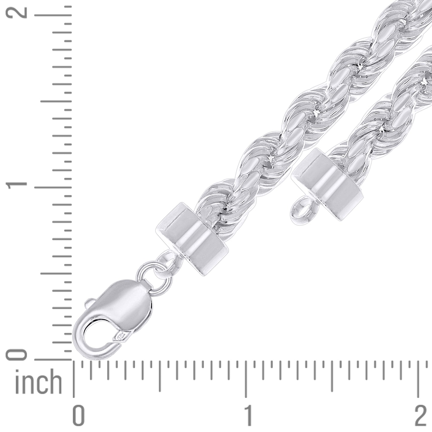 925 Silver Hollow Rope Chain 7.5mm