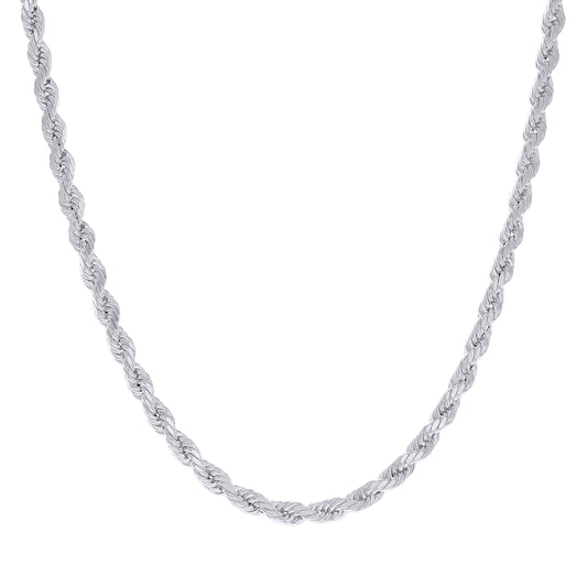 925 Silver Hollow Rope Chain 4mm