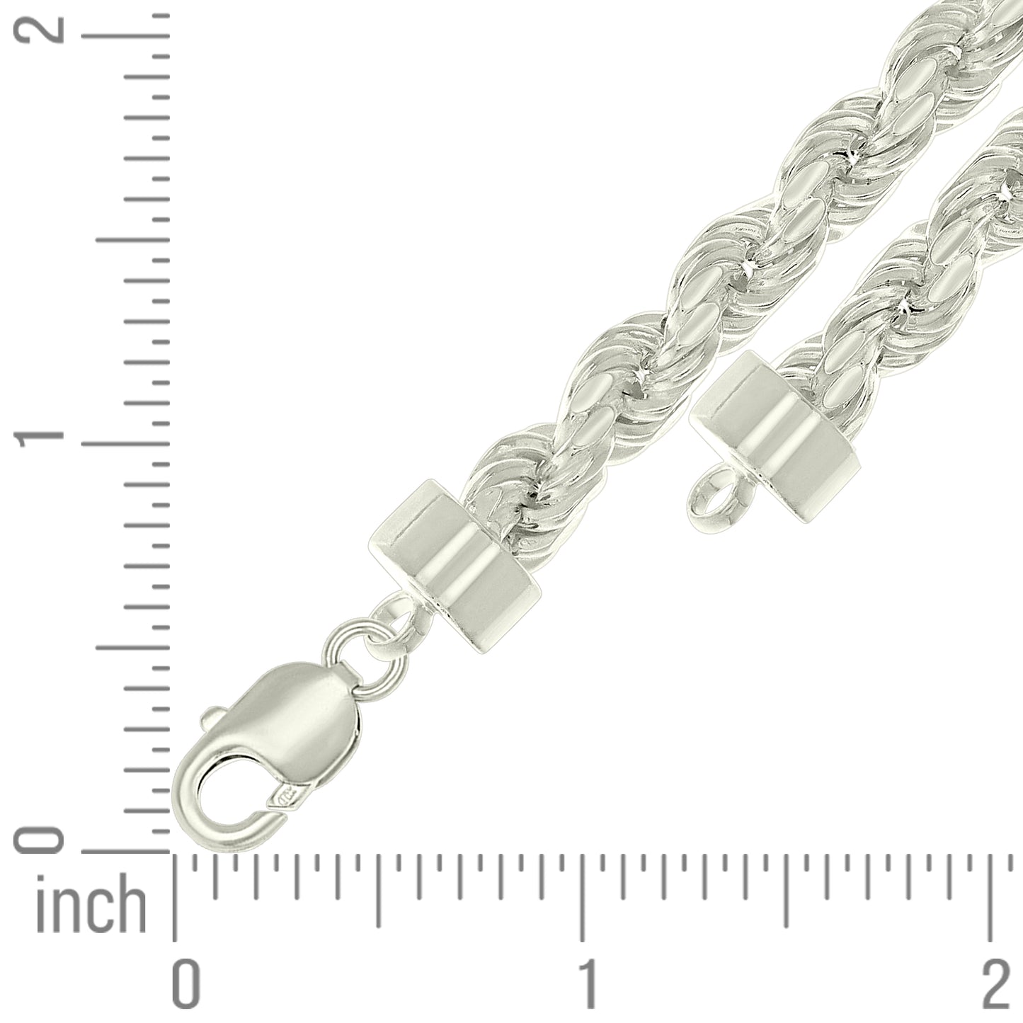 925 Silver Hollow Rope Chain 7.5mm
