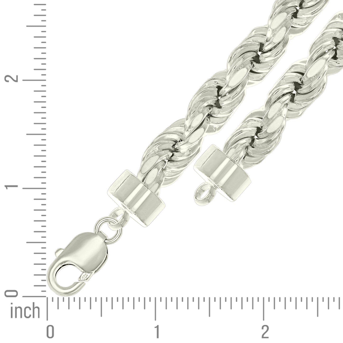 925 Silver Hollow Rope Chain 11mm