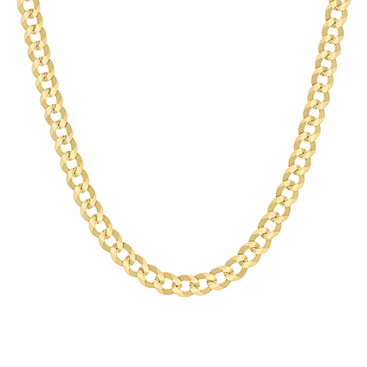 925 Silver Solid Super Flat Cuban Chain Yellow 4.2mm