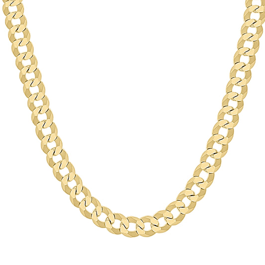925 Silver Solid Super Flat Cuban Chain Yellow 6.8mm