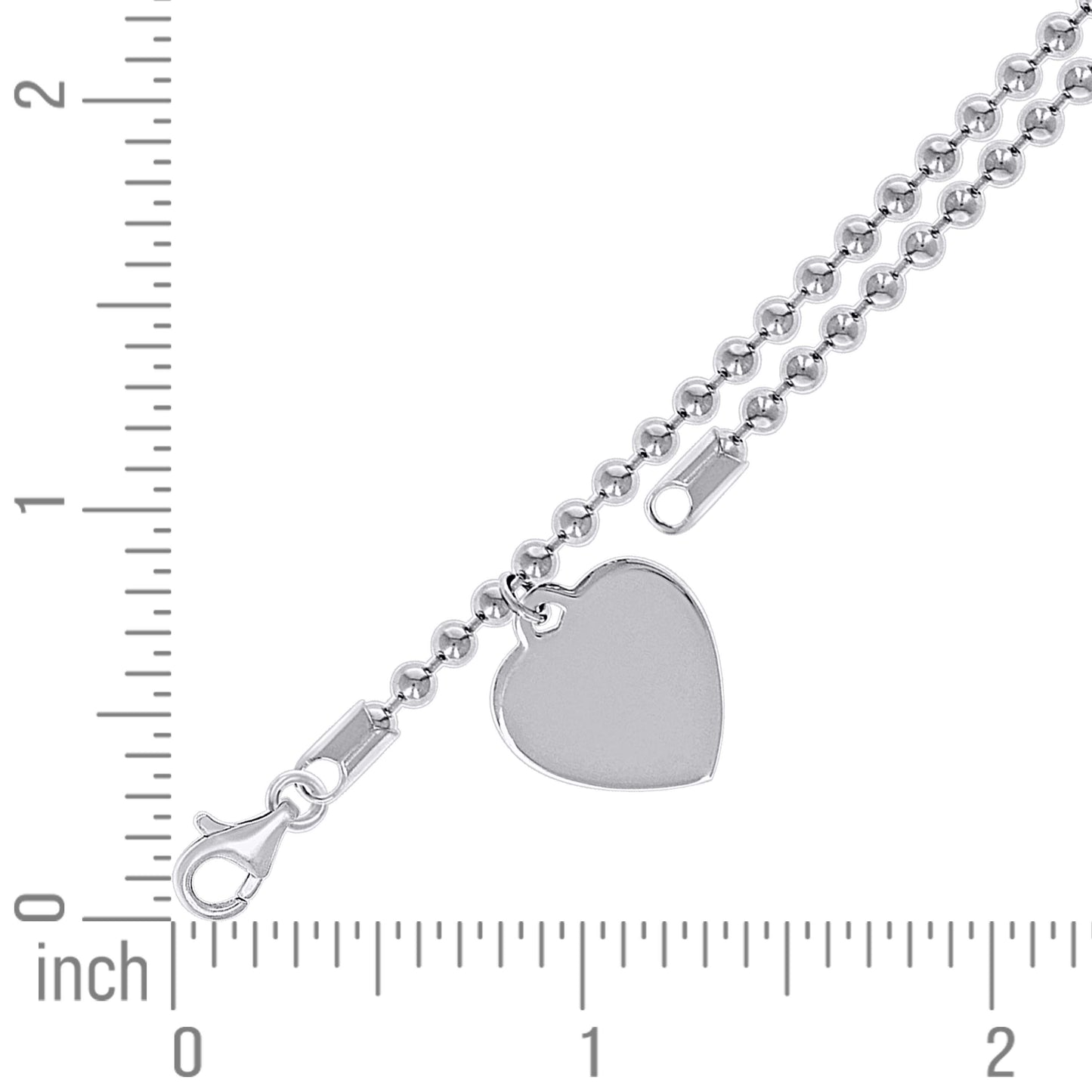 925 Sterling Silver Heart Bracelet-7"