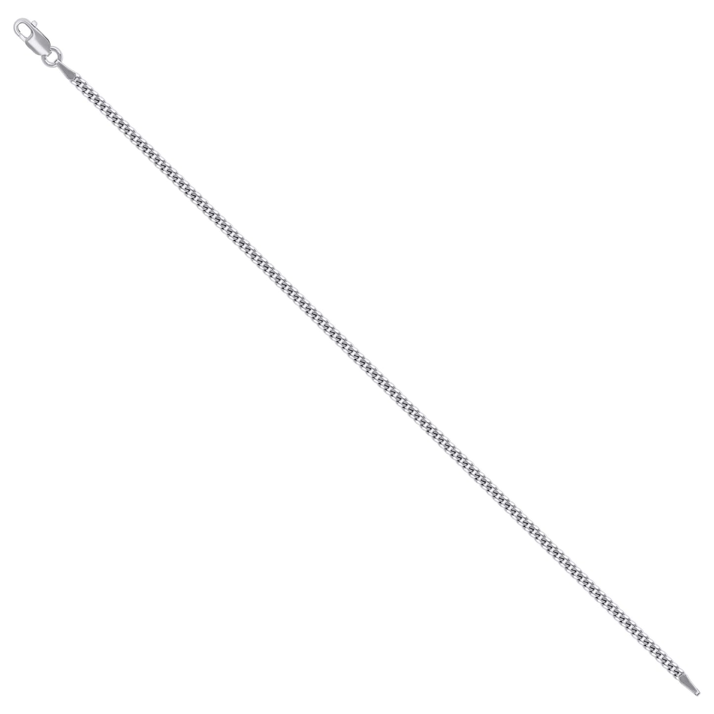 925 Silver Solid Super Flat Cuban Chain 2.3mm