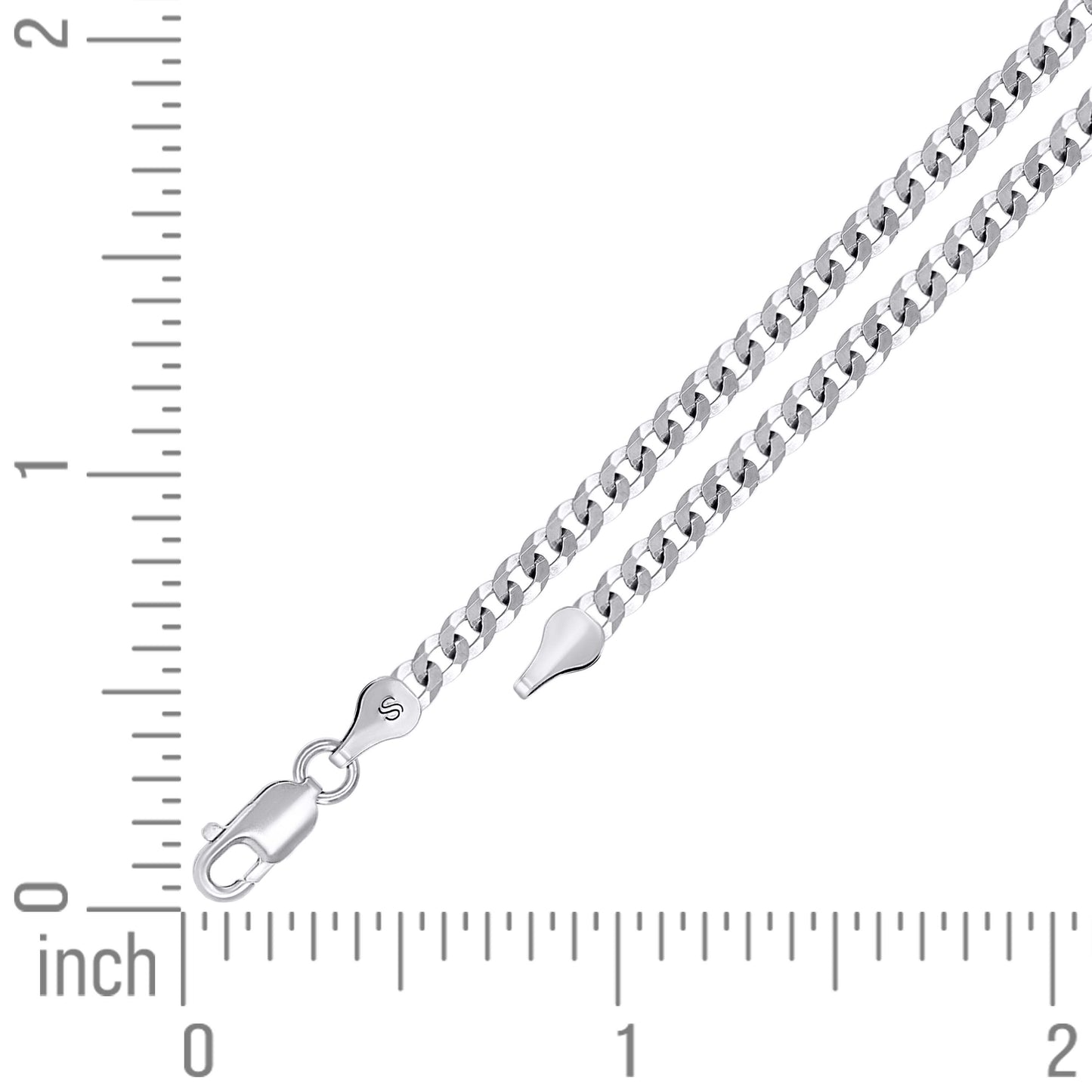925 Silver Solid Super Flat Cuban Chain 3mm