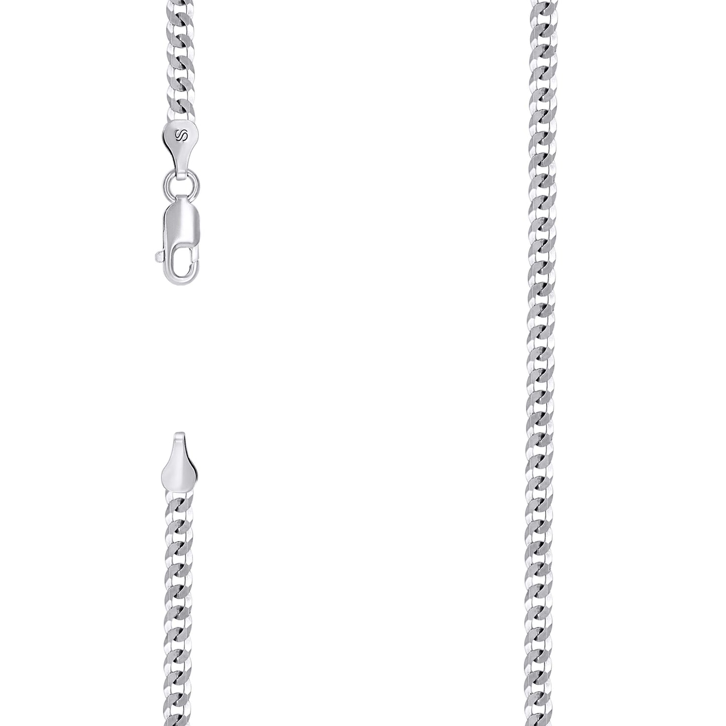 925 Silver Solid Super Flat Cuban Chain 3mm