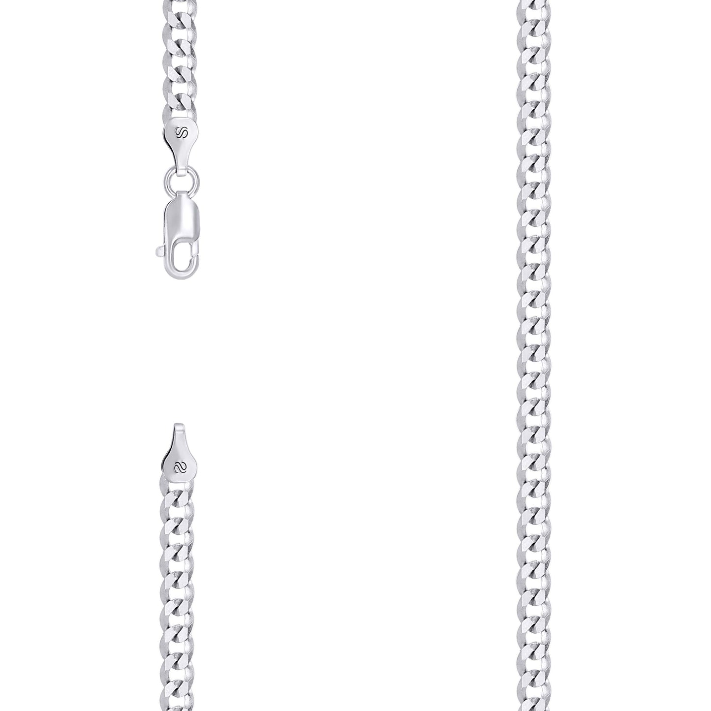 925 Silver Solid Super Flat Cuban Chain 3.7mm